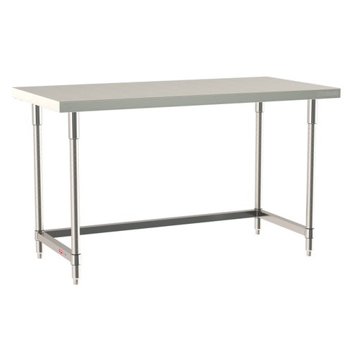 InterMetro Industries TWS3072SU-304-S TableWorx Stationary 30" x 72 " - 304 Surface - Stainless Steel 3-Sided Frame - All Stainless Steel Finish