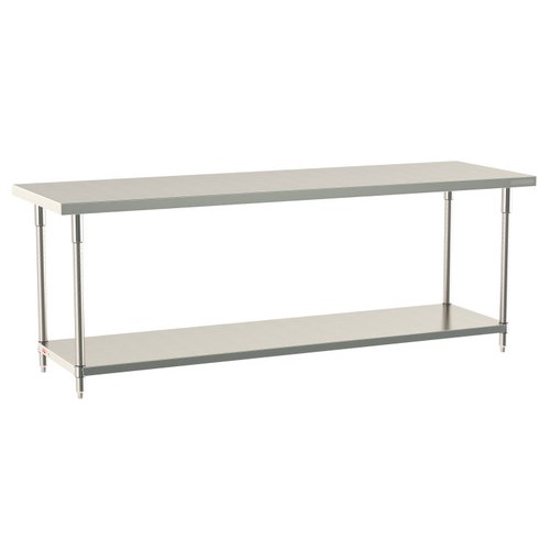 InterMetro Industries TWS3096FS-316-S TableWorx Stationary 30" x 96 " - 316 Surface - Stainless Steel Under Shelf - All Stainless Steel Finish