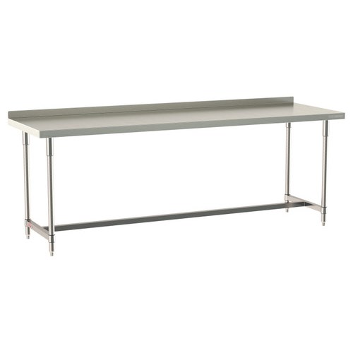 InterMetro Industries TWS3096SI-316B-S TableWorx Stationary 30" x 96 " - 316 Surface with Backsplash - Stainless Steel I-Frame - All Stainless Steel Finish