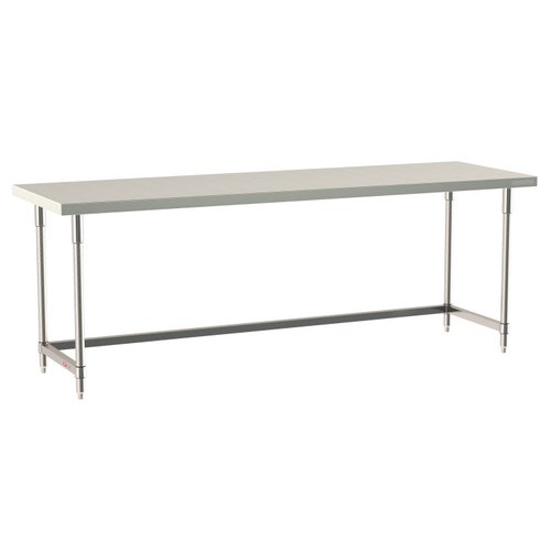 InterMetro Industries TWS3096SU-304-S TableWorx Stationary 30" x 96 " - 304 Surface - Stainless Steel 3-Sided Frame - All Stainless Steel Finish