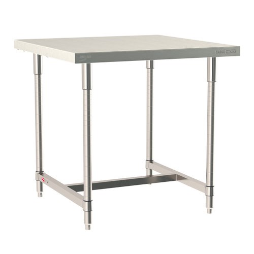 InterMetro Industries TWS3636SI-304-S TableWorx Stationary 36" x 36 " - 304 Surface - Stainless Steel I-Frame - All Stainless Steel Finish