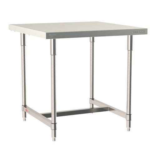 InterMetro Industries TWS3636SI-316-S TableWorx Stationary 36" x 36 " - 316 Surface - Stainless Steel I-Frame - All Stainless Steel Finish