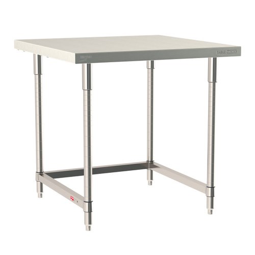 InterMetro Industries TWS3636SU-304-S TableWorx Stationary 36" x 36 " - 304 Surface - Stainless Steel 3-Sided Frame - All Stainless Steel Finish