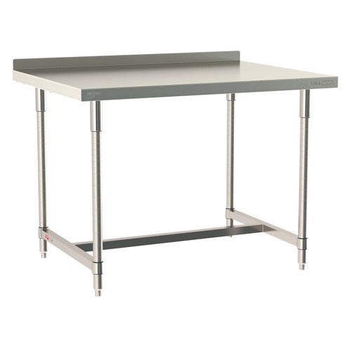 InterMetro Industries TWS3648SI-304B-S TableWorx Stationary 36" x 48 " - 304 Surface with Backsplash - Stainless Steel I-Frame - All Stainless Steel Finish