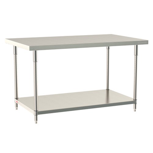 InterMetro Industries TWS3660FS-304-S TableWorx Stationary 36" x 60 " - 304 Surface - Stainless Steel Under Shelf - All Stainless Steel Finish