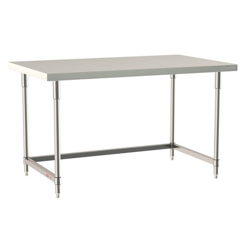 InterMetro Industries TWS3660SU-304-S TableWorx Stationary 36" x 60 " - 304 Surface - Stainless Steel 3-Sided Frame - All Stainless Steel Finish