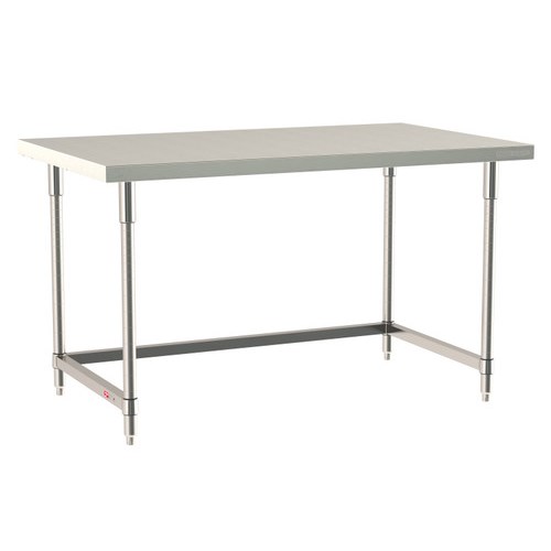 InterMetro Industries TWS3660SU-316-S TableWorx Stationary 36" x 60 " - 316 Surface - Stainless Steel 3-Sided Frame - All Stainless Steel Finish