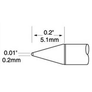 Metcal UFTC-7CN02 - UFTC Ultra-Fine Series Soldering Cartridge - Conical - 0.0.1" x 0.2"