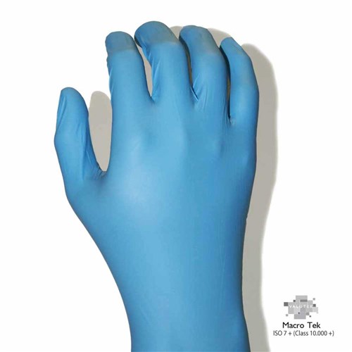 Valutek VTGNMTPFB90AB-XL - MacroTek Arizona Blue Nitrile Gloves - 9" L - ESD Compliant - X-Large - 10 Bags/Case