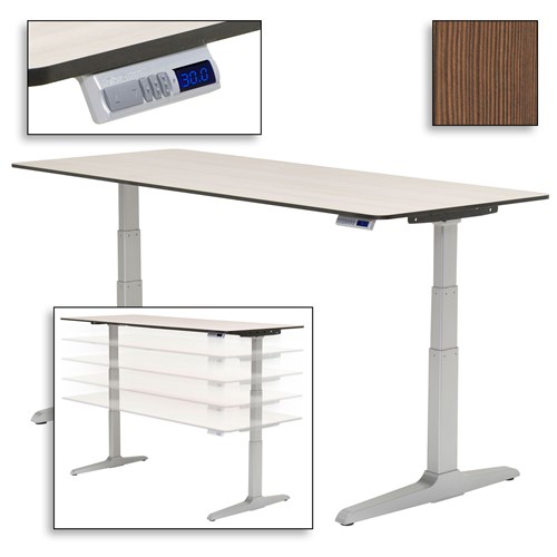 Workrite Ergonomics SEHX4230 - Sierra HX Electric Adjustable Height Workcenter - 42" x 30" - Seems Likatre - Silver Frame - Folkstone Standard Edge