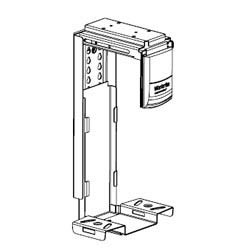 Workrite Ergonomics 920-F - 920 Series Fixed Mount Non-Locking CPU Holder - Silver Metal w/Gray Plastic