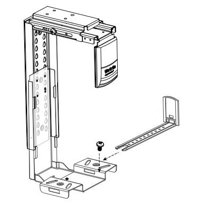 Workrite Ergonomics 920-FL - 920 Series Fixed Mount Locking CPU Holder - Silver Metal w/Gray Plastic