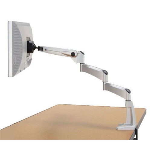 Workrite Ergonomics PA1500-DB-S - Poise-Extended Arm w/C-Clamp & Grommet Mount - 30.25" Reach - Silver