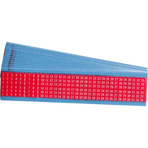 Brady WM-1-33-RD-PK Vinyl Cloth Wire Marker 1-33 Red - 25 cards/pk