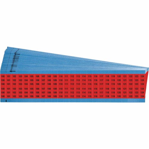 Brady WM-100-124-RD-PK Vinyl Cloth Wire Marker 100-124 Red 25 cards/pkg