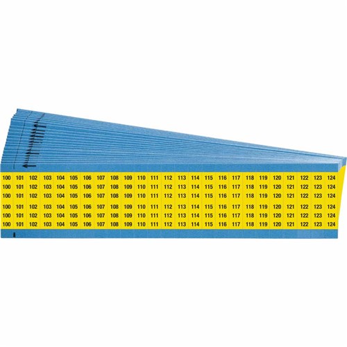 Brady WM-100-124-YL-PK Vinyl Cloth Wire Marker 100-124 Yellow 25 cards/pkg