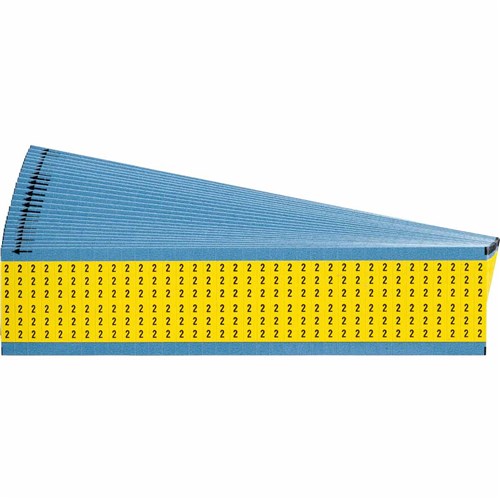 Brady WM-2-YL-PK Wire Marker 2 solid num;Yellow   25 cards/bx