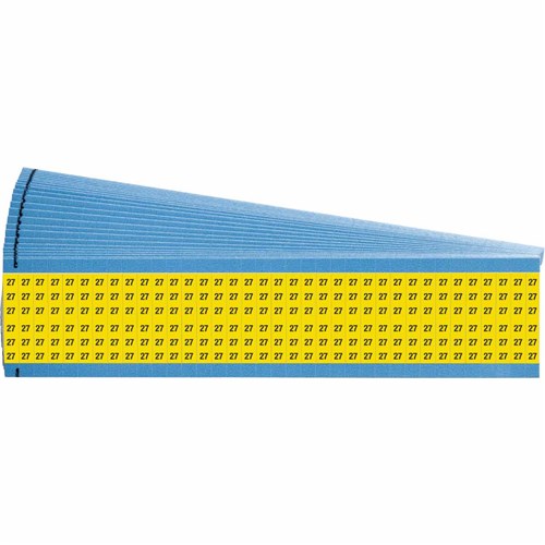 Brady WM-27-YL-PK Wire Marker 27 Solid Number Yellow 25/Bx