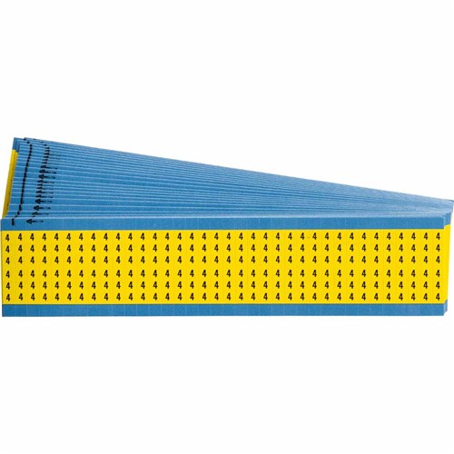 Brady WM-4-YL-PK Wire Marker 4 Solid Number, Yellow, 25 Cards/BX