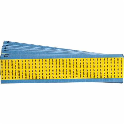 Brady WM-6-YL-PK Wire Marker 6 solid number; Yellow 25/box