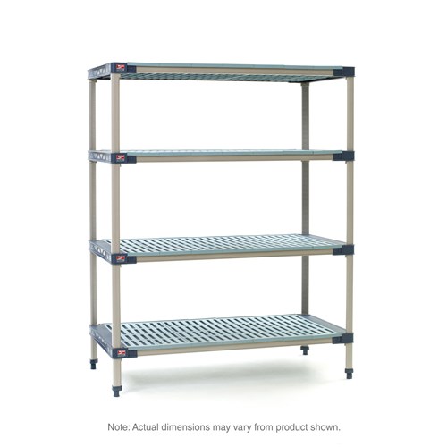 InterMetro Industries X356G4 4-Shelf Plastic Industrial Shelving Starter Unit - 18" x 48" x 63"