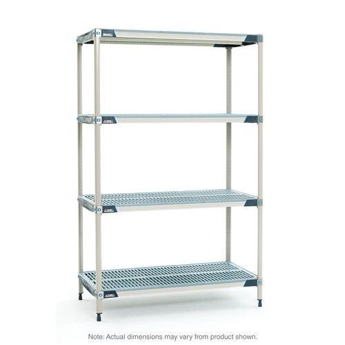 InterMetro Industries X376GX3 4-Shelf Plastic Industrial Shelving Starter Unit - 18" x 72" x 63"