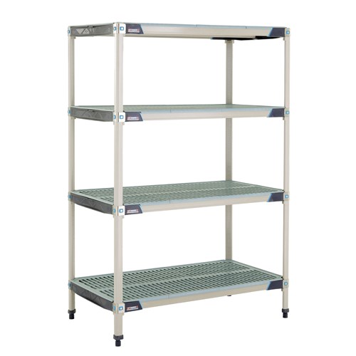 InterMetro Industries X546GX3 4-Shelf Plastic Industrial Shelving Starter Unit - 24" x 42" x 63"