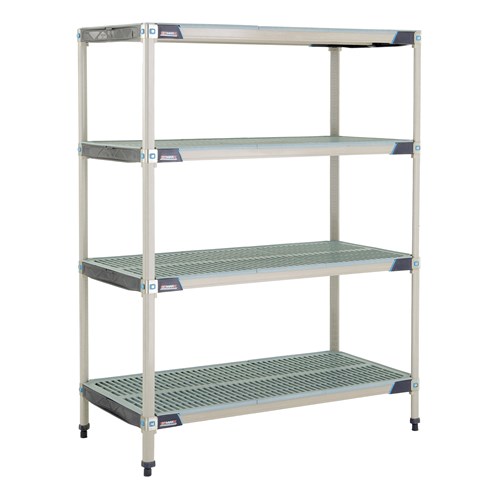 InterMetro Industries X556GX3 4-Shelf Plastic Industrial Shelving Starter Unit - 24" x 48" x 63"