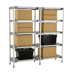 InterMetro Industries 5AX337GX3 5AX337GX3 5-Shelf Plastic Industrial Shelving Add-On Unit - 18" x 36" x 74"