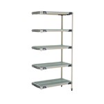 InterMetro Industries 5AX337GX3 5AX337GX3 5-Shelf Plastic Industrial Shelving Add-On Unit - 18" x 36" x 74"