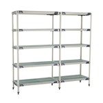 InterMetro Industries 5AX347GX3 5AX347GX3 5-Shelf Plastic Industrial Shelving Add-On Unit - 18" x 42" x 74"