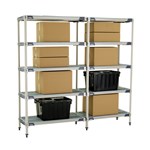 InterMetro Industries 5AX347GX3 5AX347GX3 5-Shelf Plastic Industrial Shelving Add-On Unit - 18" x 42" x 74"