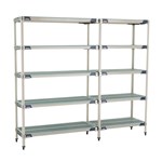 InterMetro Industries 5AX357GX3 5AX357GX3 5-Shelf Plastic Industrial Shelving Add-On Unit - 18" x 48" x 74"