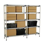 InterMetro Industries 5AX357GX3 5AX357GX3 5-Shelf Plastic Industrial Shelving Add-On Unit - 18" x 48" x 74"