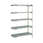 InterMetro Industries 5AX357GX3 5AX357GX3 5-Shelf Plastic Industrial Shelving Add-On Unit - 18" x 48" x 74"