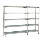 InterMetro Industries 5AX367GX3 5AX367GX3 5-Shelf Plastic Industrial Shelving Add-On Unit - 18" x 60" x 74"