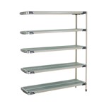 InterMetro Industries 5AX367GX3 5AX367GX3 5-Shelf Plastic Industrial Shelving Add-On Unit - 18" x 60" x 74"