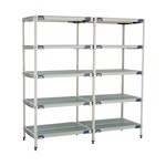 InterMetro Industries 5AX537GX3 5AX537GX3 5-Shelf Plastic Industrial Shelving Add-On Unit - 24" x 36" x 74"