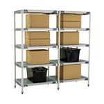 InterMetro Industries 5AX537GX3 5AX537GX3 5-Shelf Plastic Industrial Shelving Add-On Unit - 24" x 36" x 74"