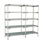 InterMetro Industries 5AX547GX3 5AX547GX3 5-Shelf Plastic Industrial Shelving Add-On Unit - 24" x 42" x 74"