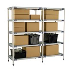 InterMetro Industries 5AX547GX3 5AX547GX3 5-Shelf Plastic Industrial Shelving Add-On Unit - 24" x 42" x 74"