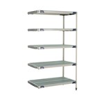 InterMetro Industries 5AX547GX3 5AX547GX3 5-Shelf Plastic Industrial Shelving Add-On Unit - 24" x 42" x 74"