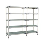 InterMetro Industries 5AX557GX3 5AX557GX3 5-Shelf Plastic Industrial Shelving Add-On Unit - 24" x 48" x 74"