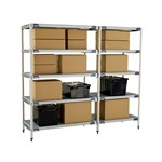 InterMetro Industries 5AX557GX3 5AX557GX3 5-Shelf Plastic Industrial Shelving Add-On Unit - 24" x 48" x 74"