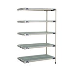 InterMetro Industries 5AX557GX3 5AX557GX3 5-Shelf Plastic Industrial Shelving Add-On Unit - 24" x 48" x 74"