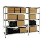 InterMetro Industries 5AX567GX3 5AX567GX3 5-Shelf Plastic Industrial Shelving Add-On Unit - 24" x 60" x 74"