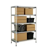 InterMetro Industries 5X317HX3 5X317HX3 5-Shelf Plastic Industrial Shelving Starter Unit with Solid Bottom Shelf - 18" x 24" x 74"