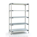 InterMetro Industries 5X317HX3 5X317HX3 5-Shelf Plastic Industrial Shelving Starter Unit with Solid Bottom Shelf - 18" x 24" x 74"