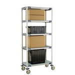 InterMetro Industries 5X337EGX3 5X337EGX3 5-Shelf Industrial Plastic Shelving Mobile Cart - Solid Bottom Shelf - 18" x 36" x 79.3125"