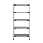 InterMetro Industries 5X337GX3 5X337GX3 5-Shelf Plastic Industrial Shelving Starter Unit - 18" x 36" x 74"